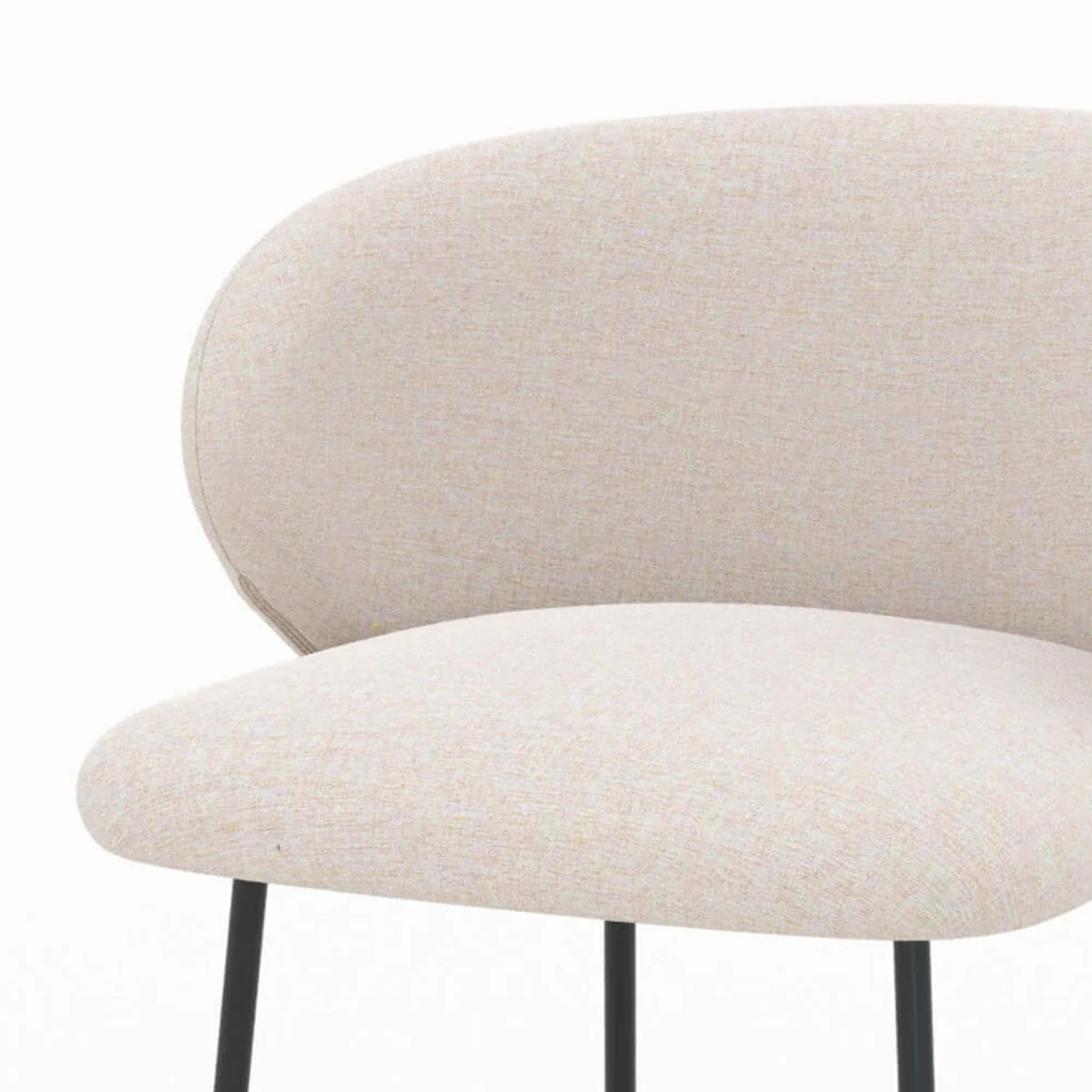 Lot de 2 chaises pour îlot central en tissu beige 68 cm - Victoria