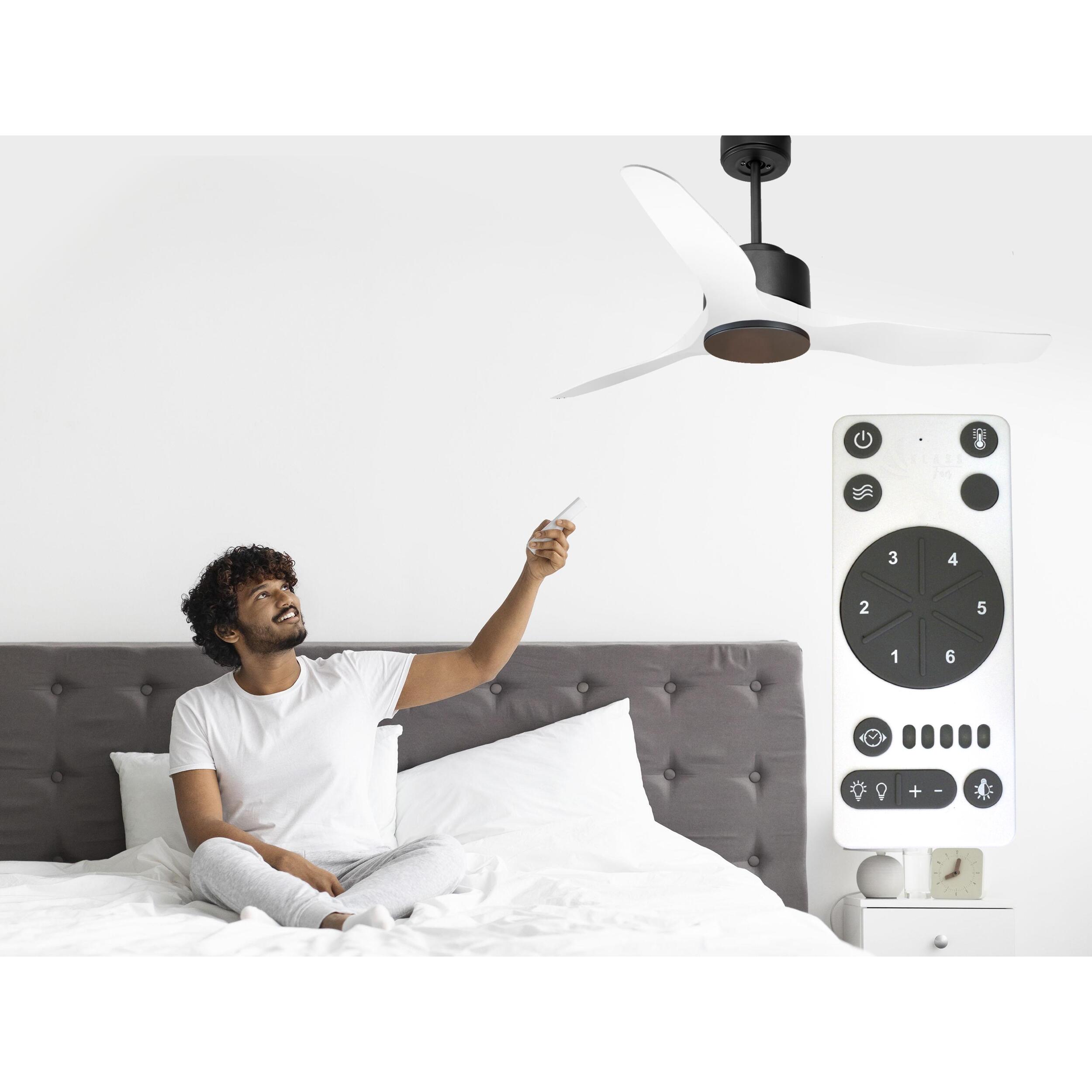 Ventilateur de plafond ø127 cm avec Wifi Réversible Hypersilence 40   W Noir
