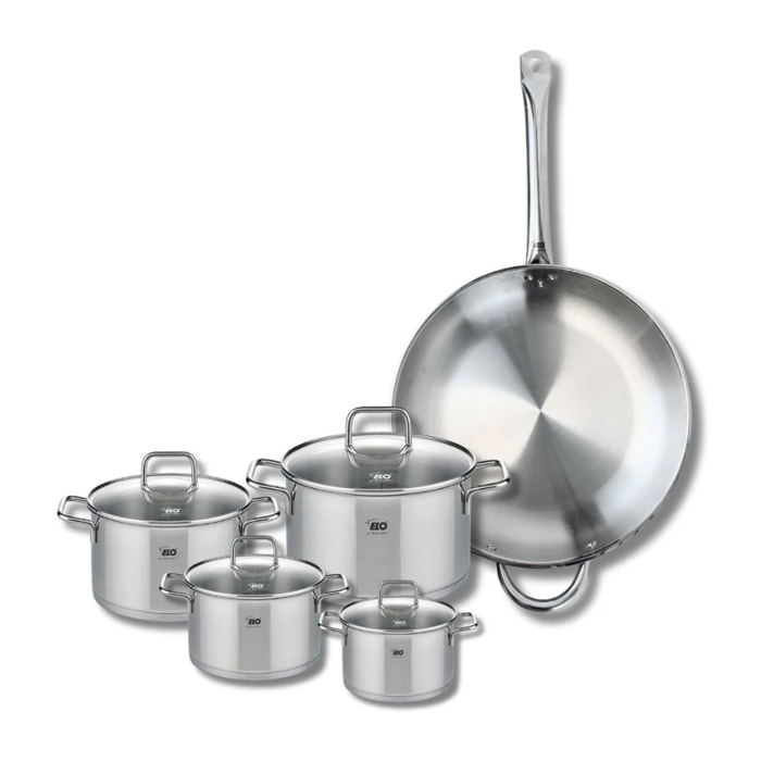 Set de 1 Poêle de cuisson 32 cm et 4 faitouts Elo Profi Citrin