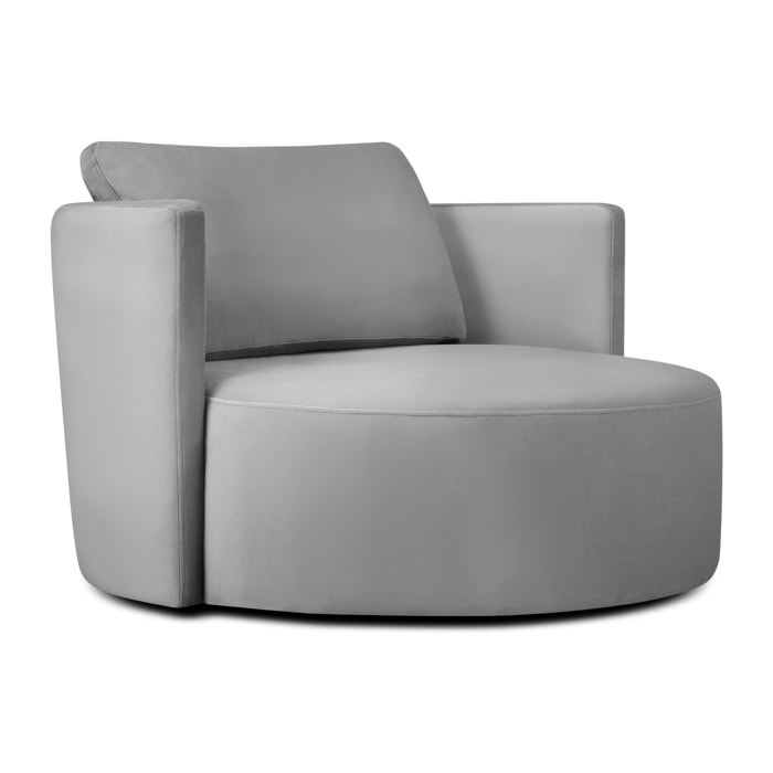 Fauteuil pivotant "Adam" en velours gris