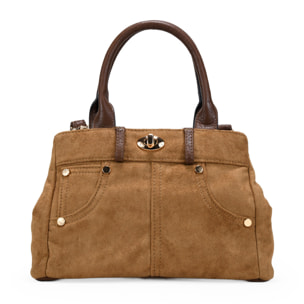 Bolso de mano cuero con cremallera