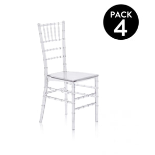 Pack 4 sillas de comedor Tyra Transparente