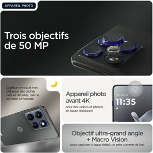 Smartphone MOTOROLA Pack Edge70 512Go Gris+Moto Sound Flow