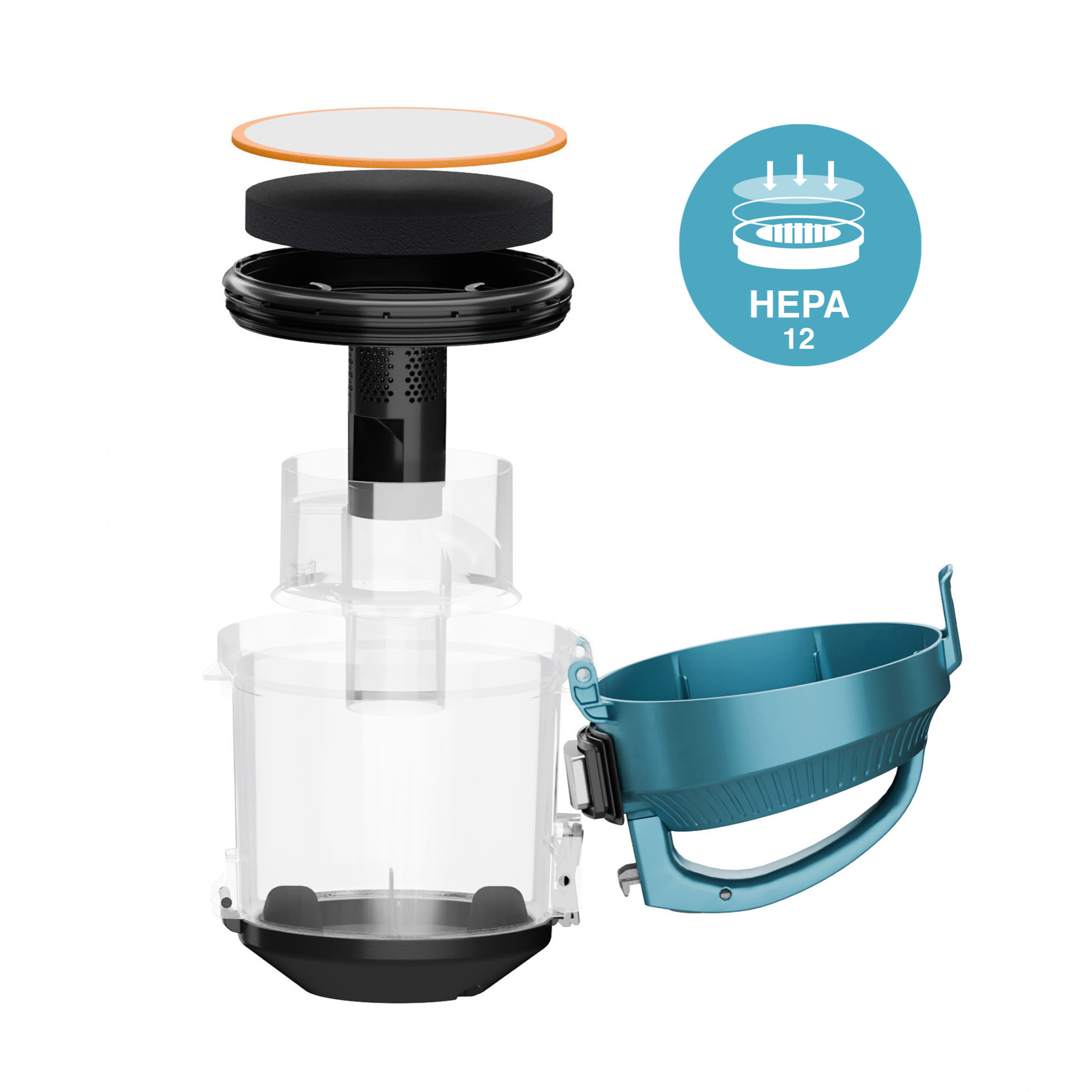 Aspirador ciclonico sin bolsa STC48 H.Koeni, con cepillo 2 en 1, filtro hepa 12, 700W