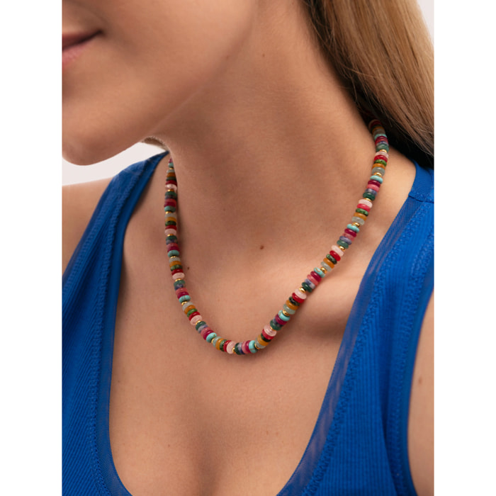 Collar Habana Acero Baño Oro