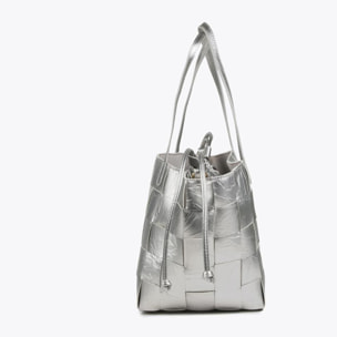 Borsa shopper intrecciata con texture