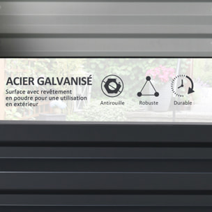 Lot de 2 carrés potagers dim. 60 x 60 x 30 cm tôle d'acier ondulé anthracite