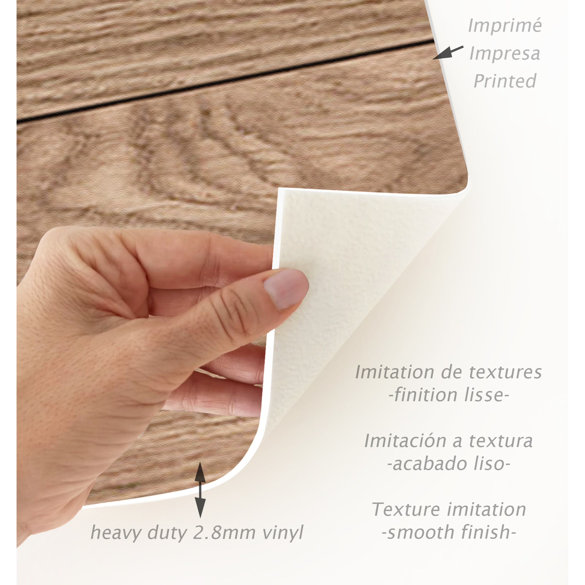 Alfombra de vinilo Madera 66x100 cm - PVC antideslizante, vinilica para cocina o salón, lavable, imitación madera