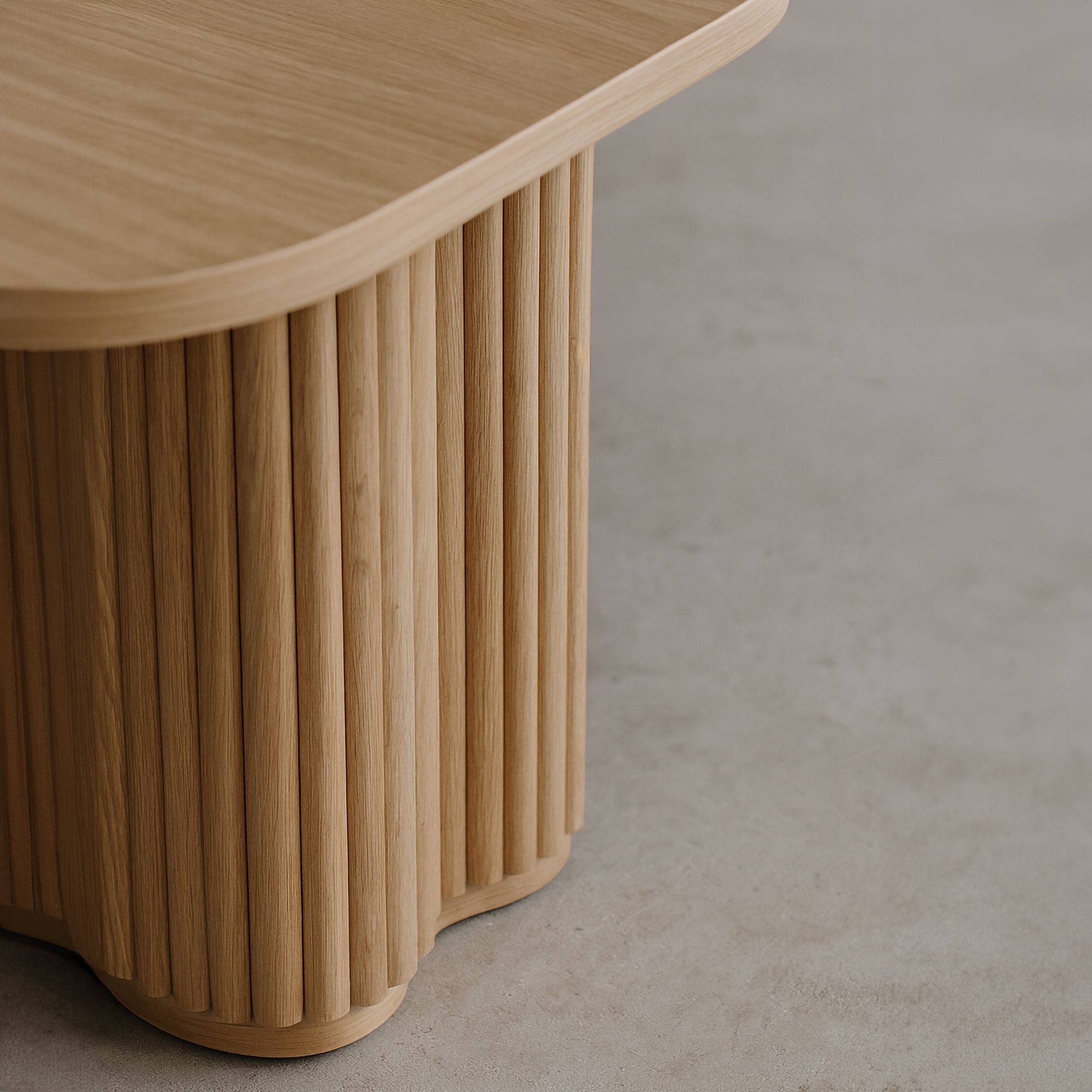 Table d'appoint carré avec pied de forme organique 40cm ALBA