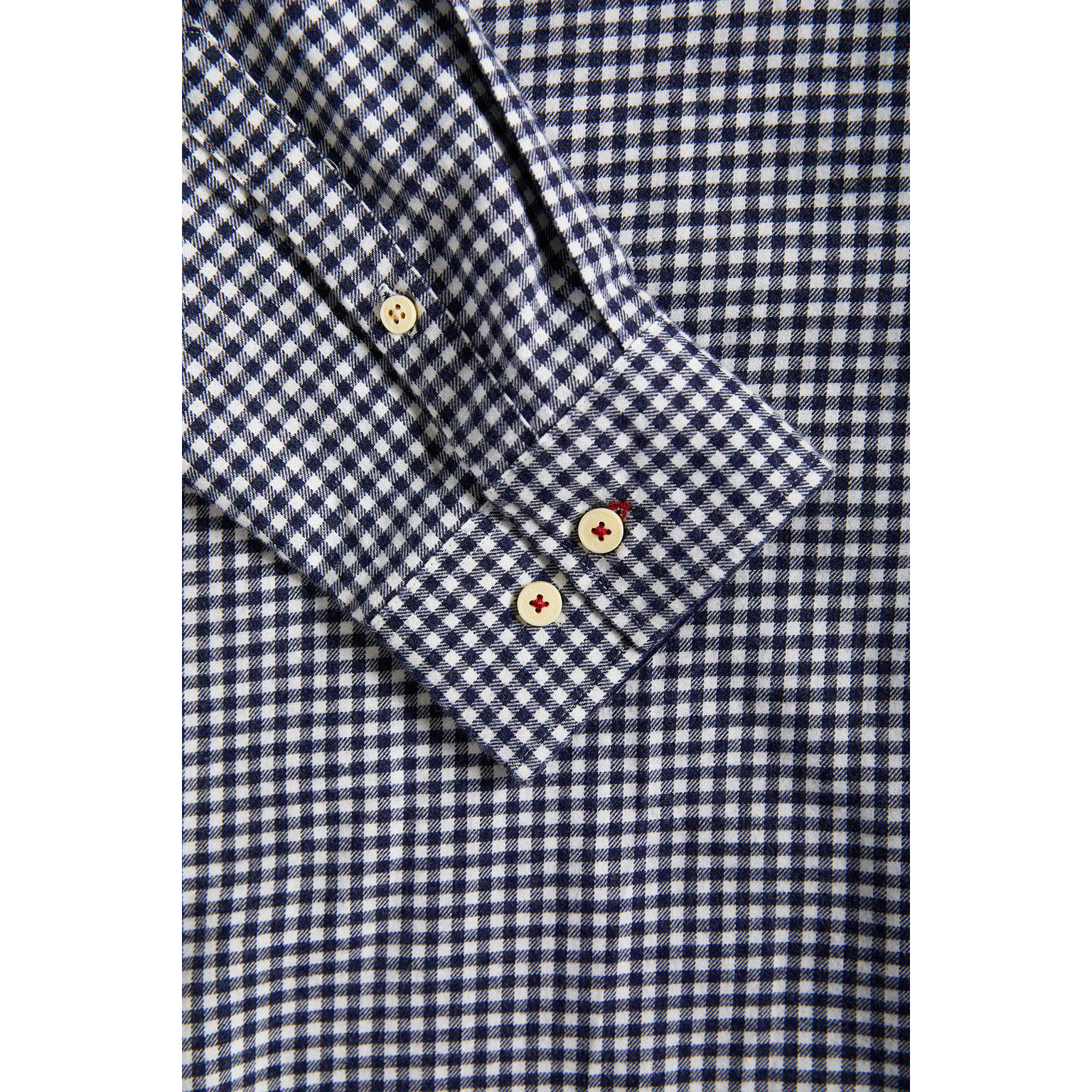 Camisa de cuadros vichy azul marino de franela con logo Rigby Go