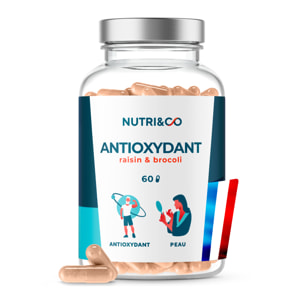 Nutri&Co Antioxydant Extrait Pépins de Raisin OPC Anti-Âge - 60 gélules Vegan