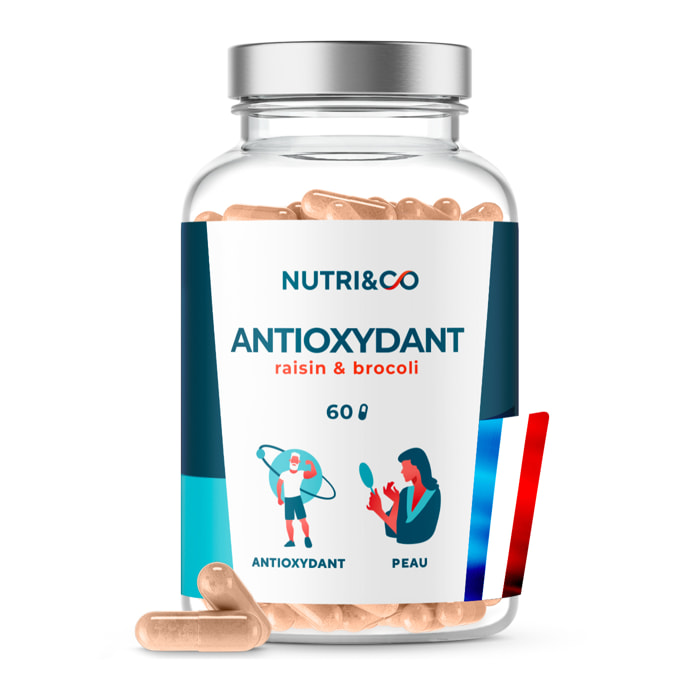 Nutri&Co Antioxydant Extrait Pépins de Raisin OPC Anti-Âge - 60 gélules Vegan