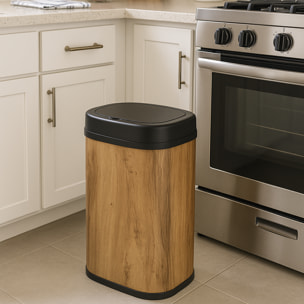 Poubelle automatique inox MAJESTIC bois 58L