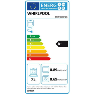 Four encastrable WHIRLPOOL OMR58RR1X - Pyrolyse - Chaleur pulsée - Rails télescopiques - Ajout Vapeur - Inox Anti-traces