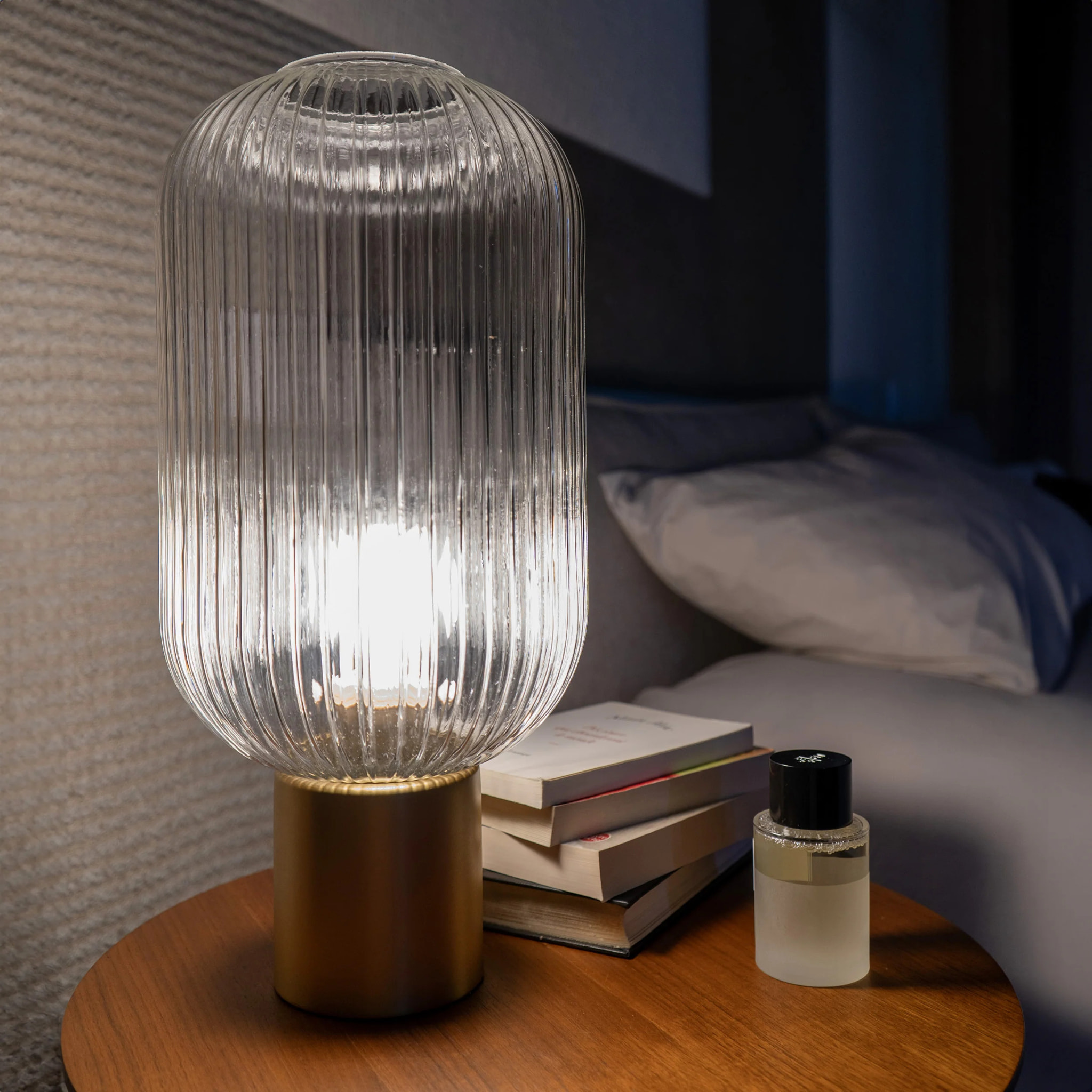 Lampe à poser en verre cannelé - Lou