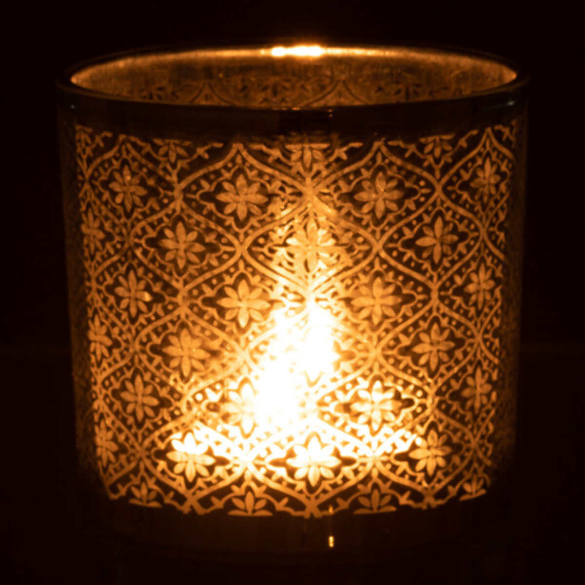 J-Line Photophore Oriental Verre Argent