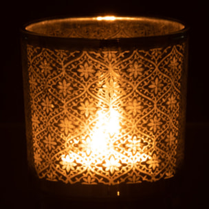 J-Line Photophore Oriental Verre Argent