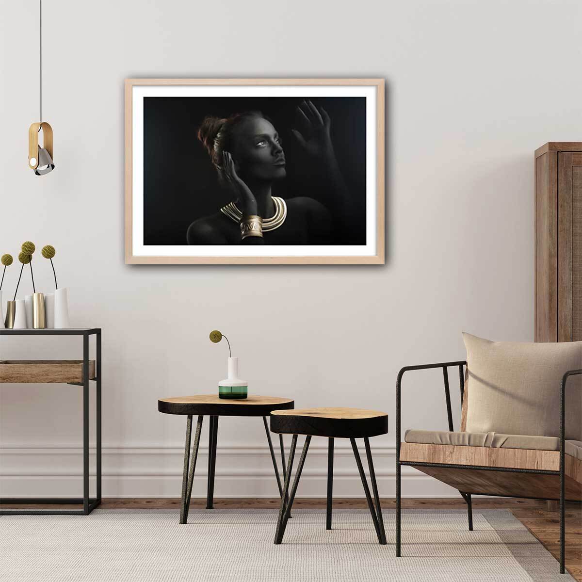 Affiche photo d'art sofia Affiche + cadre en bois - Chêne