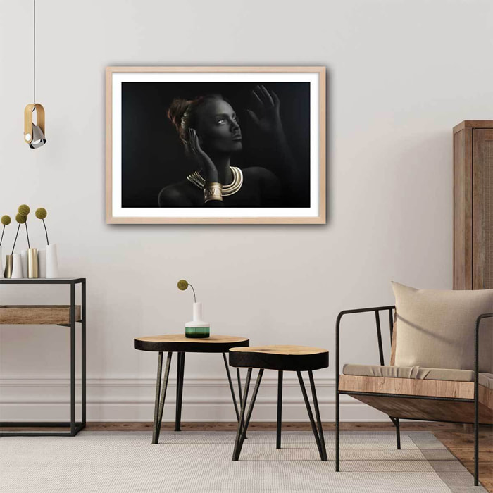 Affiche photo d'art sofia Affiche + cadre en bois - Chêne