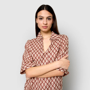 Vestido corto camisero hilo sheet caldera