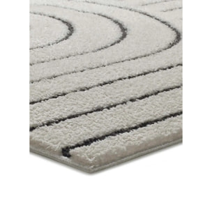 BLANCHE Alfombra geometrica con relieve en blanco y negro, varias medidas disponibles.