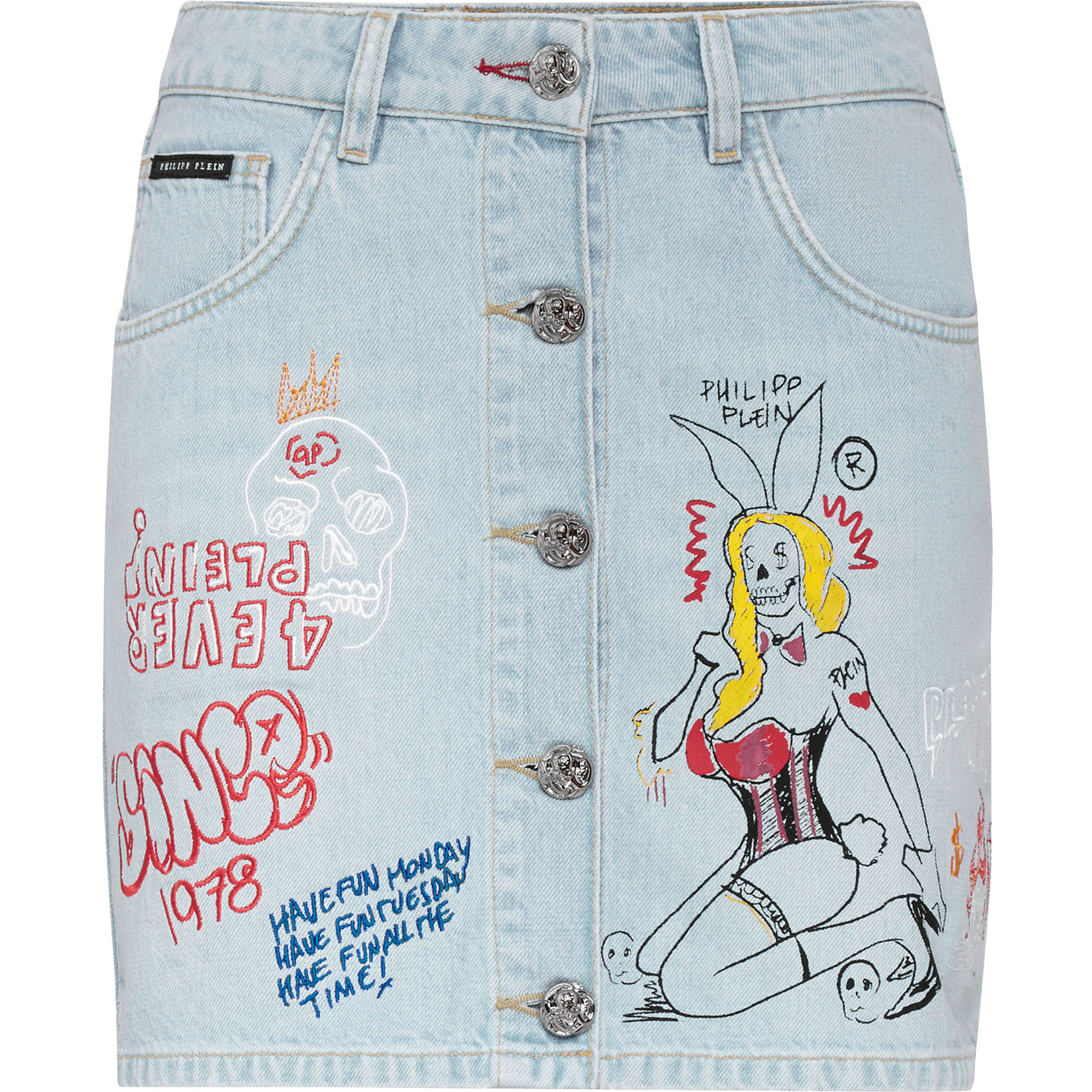 PHILIPP PLEIN Denim Skirt