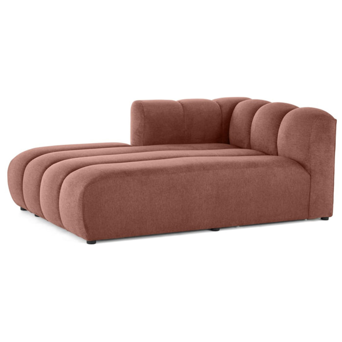 Debbie - module d'assise méridienne gauche en tissu texturé - Rose