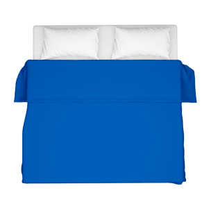 LENZUOLO SOPRA LETTO SINGOLO BLU MEDIO 100% COTONE