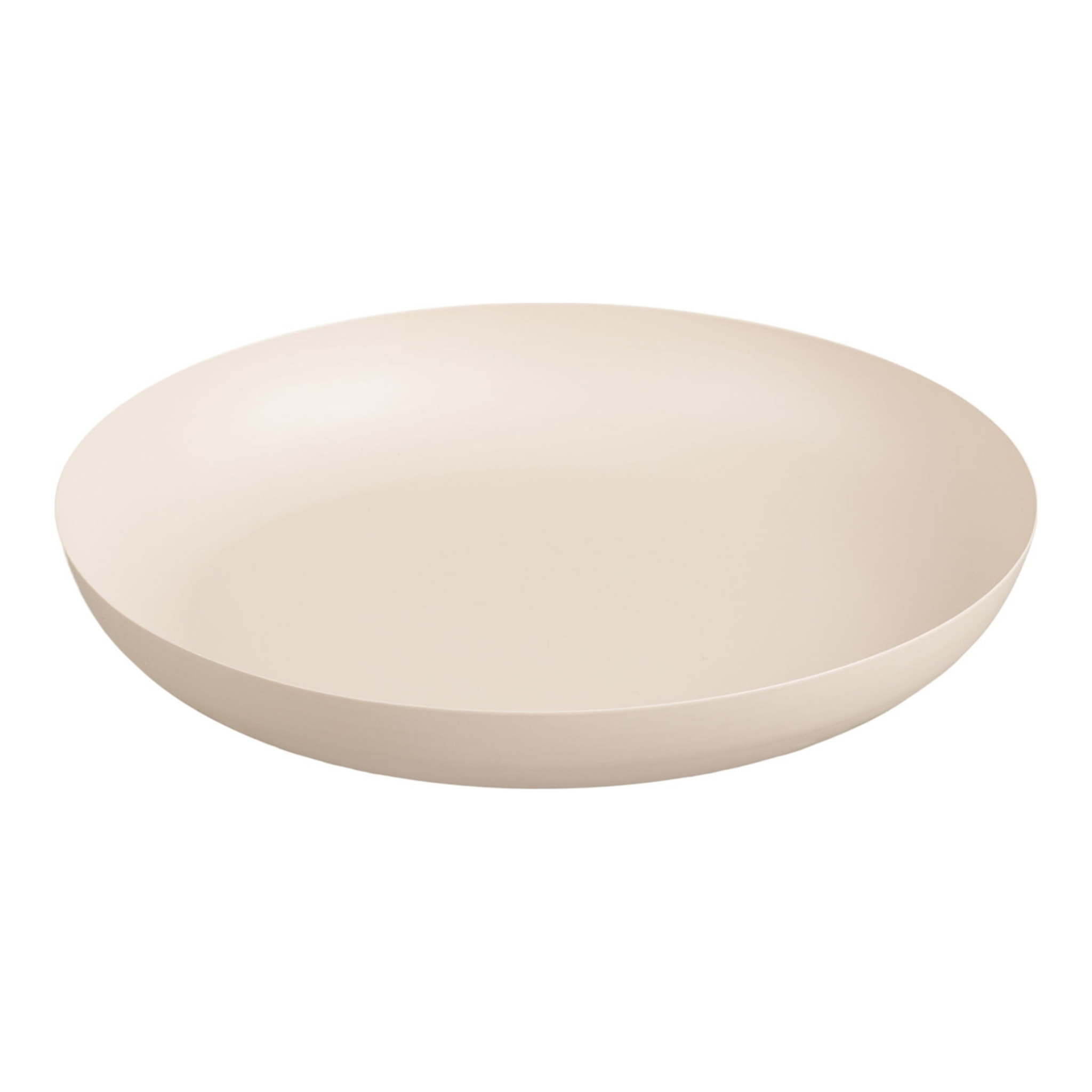 Vassoio tondo in metallo beige opaco ø30 cm — solo decorativo