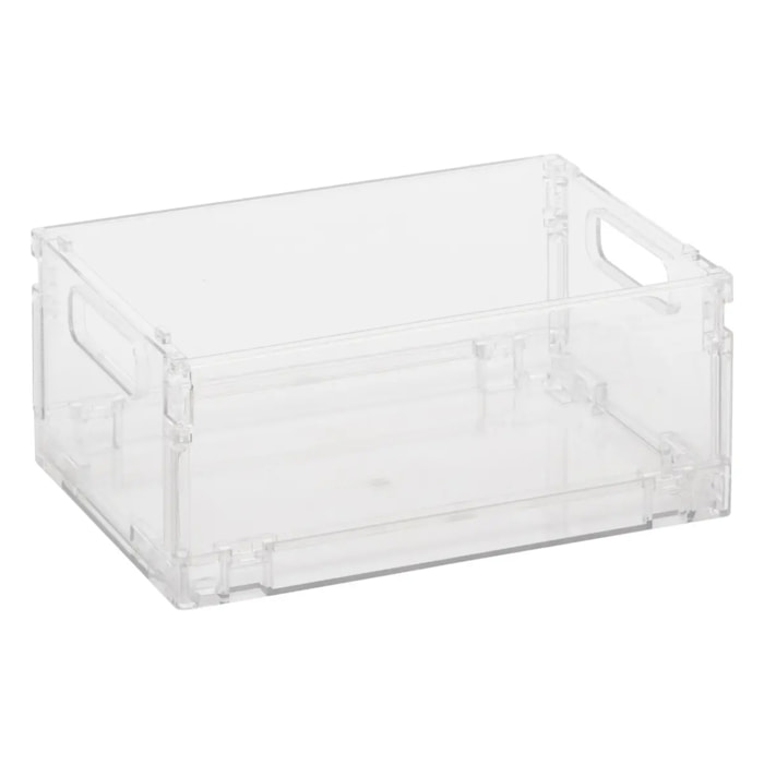 Boîte de rangement "Fold n Box" en plastique gris 2,8L