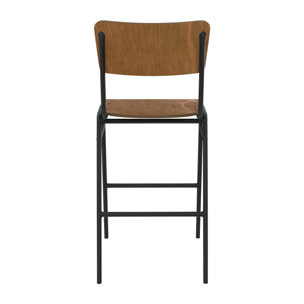 Lot de 2 chaises pour îlot central 66 cm en bois foncé - Clem