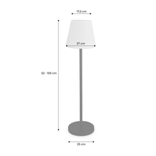 Lampadaire extérieur 100 cm LAMPADA L LED hybride . lampe multicolore sur pied. luminaire design à batterie. solaire. télécommandé