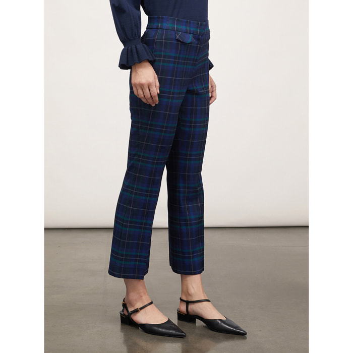 Motivi - Pantaloni kick flare fantasia check - Blu