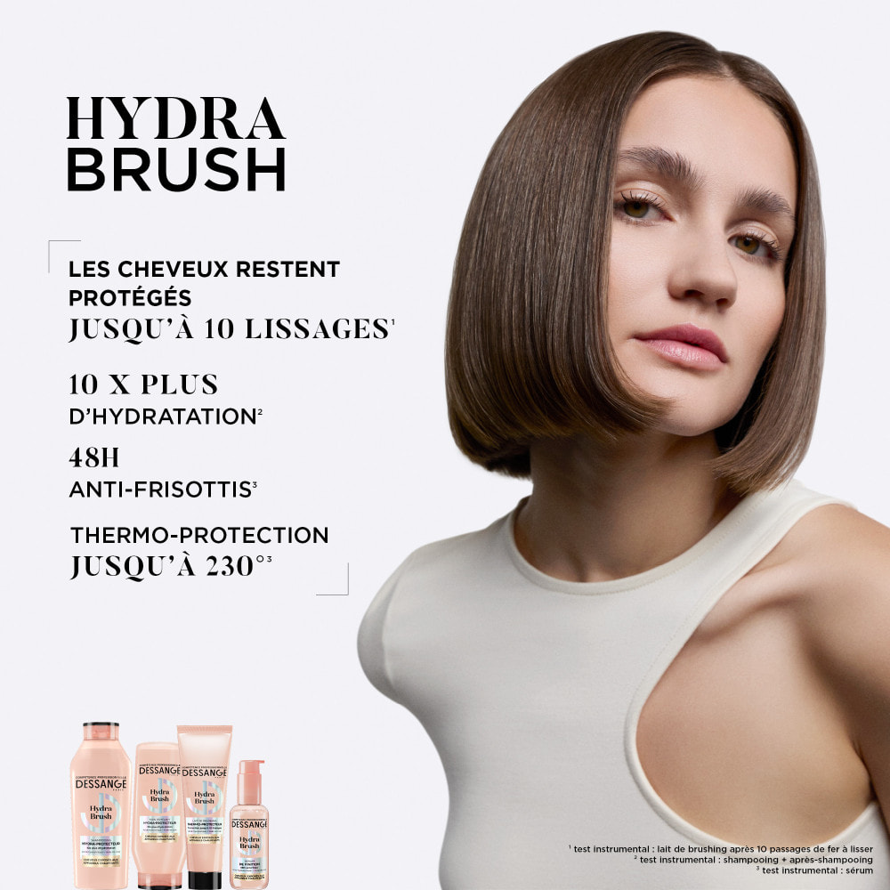 Dessange Hydra-Brush Shampooing Hydra-Protecteur pour Cheveux Exposés aux Appareils Chauffants 280ml Lot de 2