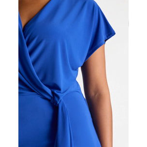 Fiorella Rubino - T-shirt in jersey con incrocio - Bluette