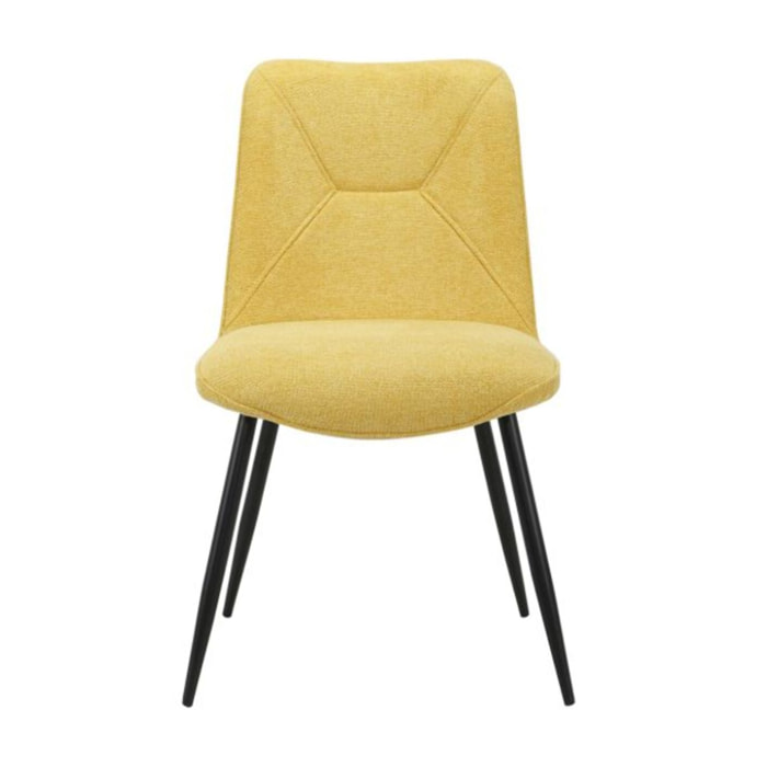 Chaise en tissu avec pieds fins en métal - PERRINE