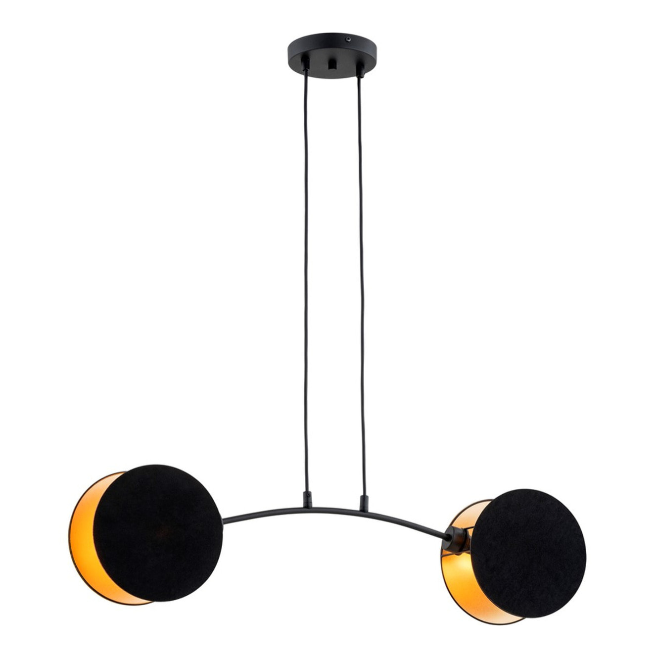 Lampada a sospensione MOTIF in acciaio nero e oro