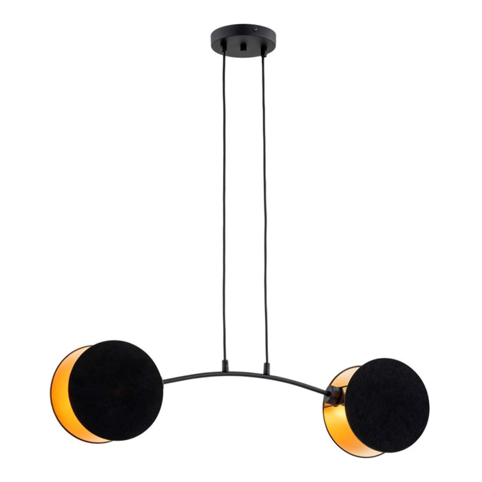 Lampada a sospensione MOTIF in acciaio nero e oro