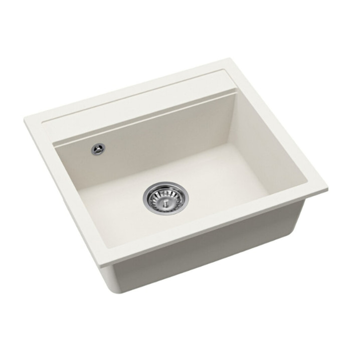 56,5x51cm évier en Granite, à encastrer, blanc (SATSINKGQQ100W)