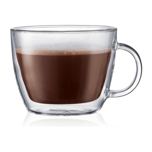 BISTRO: Set 2 tasses à café latte, double paroi, avec anse, 0.45 l 0.45 L