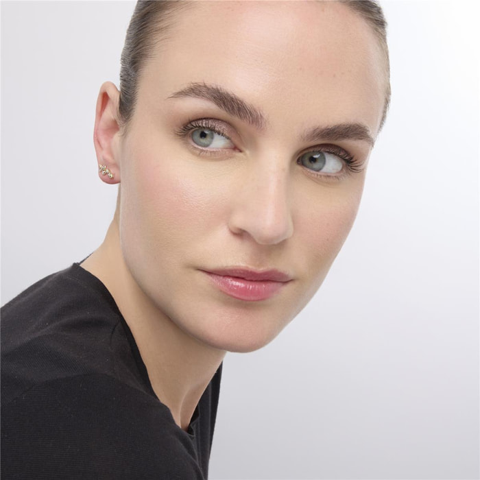 Pendientes acabado oro amarillo de 18k y Circonita Multicolor