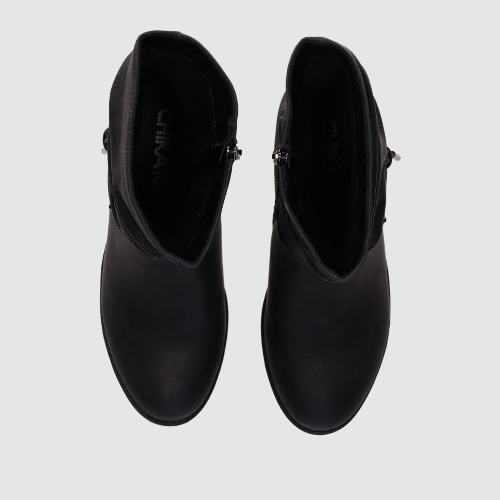 Botines de Piel Sintética - Negro - Tacón: 7 cm