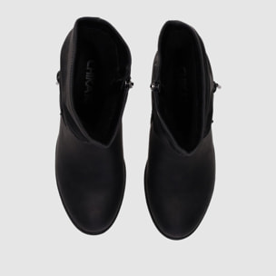 Botines de Piel Sintética - Negro - Tacón: 7 cm