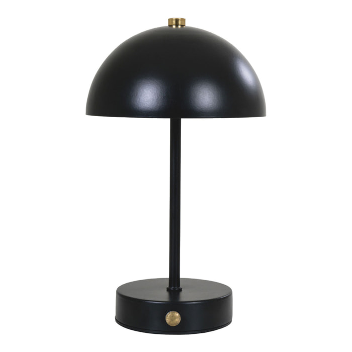 Lampada da tavolo Holt ricaricabile in metallo nero e ottone