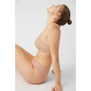 Reggiseno push-up imbottito senza cuciture beige senza ferretto