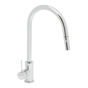 Aurum mitigeur évier sur pied à levier 44 cm avec douchette extractible 2 jets, chrome brillant (SATBAUR286CR)