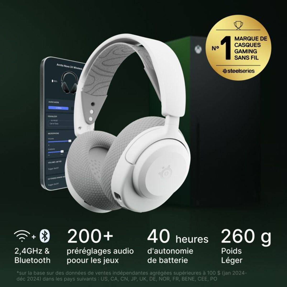 Casque gamer STEELSERIES Arctis Nova 3XW Blanc