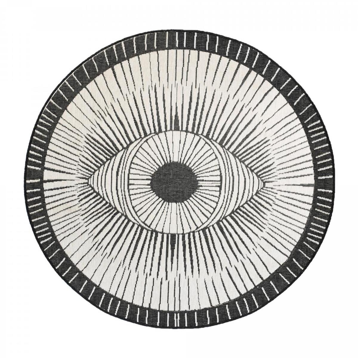 Tapis rond d'extérieur, kilim reversible EX1 B
