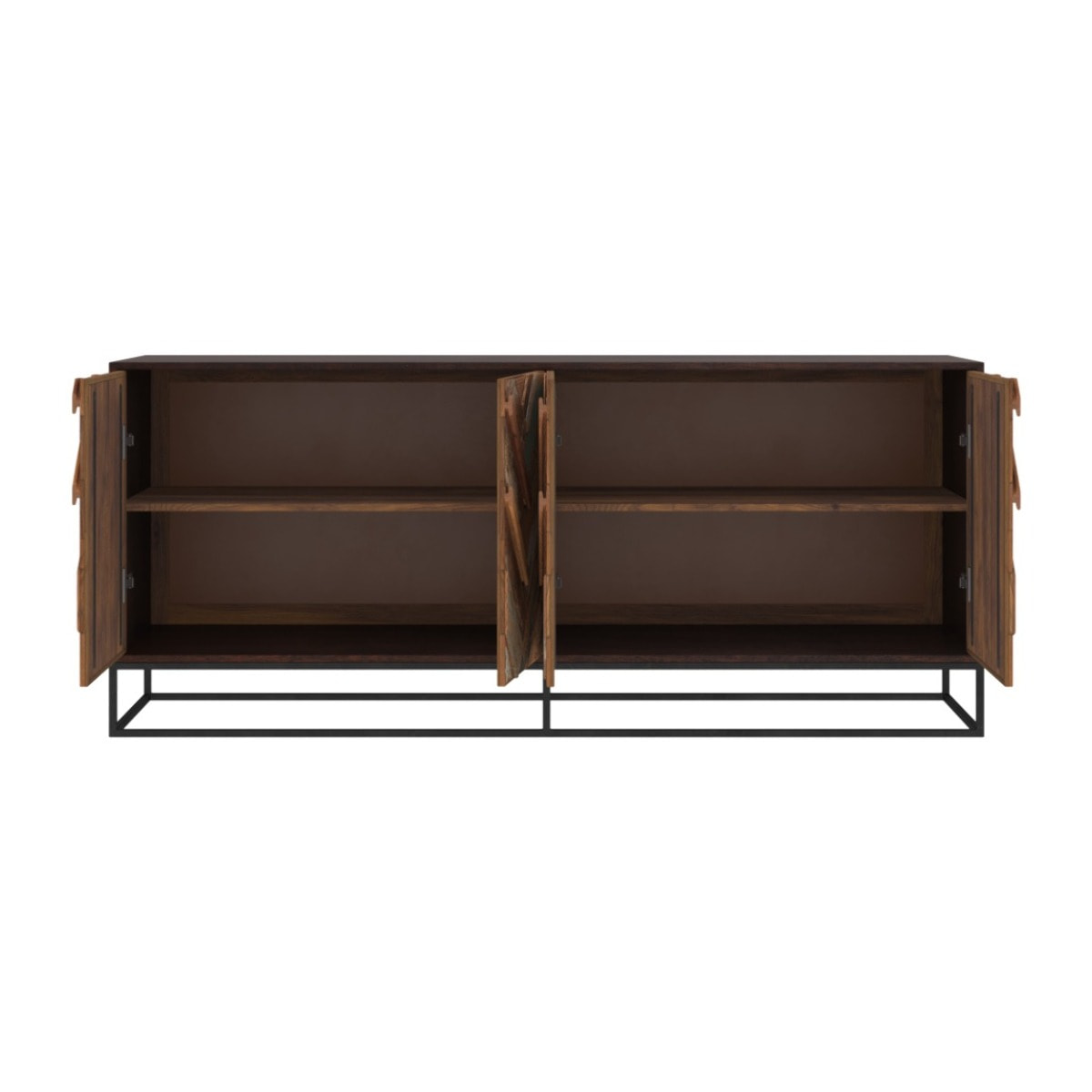 Buffet 4 portes en bois d'acacia et bois recyclé - Krabi