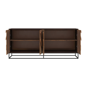 Buffet 4 portes en bois d'acacia et bois recyclé - Krabi